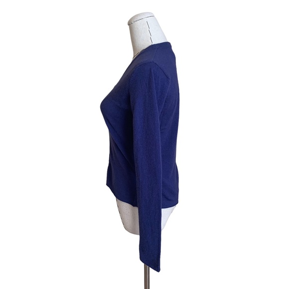 90s Laundry 100% Cashmere Cardigan Sweater Blue Purple size Small - Picture 6 of 8